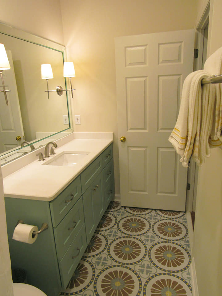 Fun patterned guest bath remodel Muse Kitchen and Bath